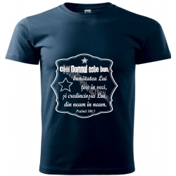 Tricou albastru marin, Caci Domnul este bun...